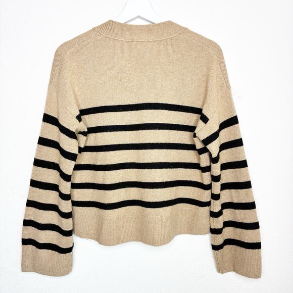 Rails Geneva Camel and Black Striped Wool Cashmere Cardigan XS - Picture 7 of 10